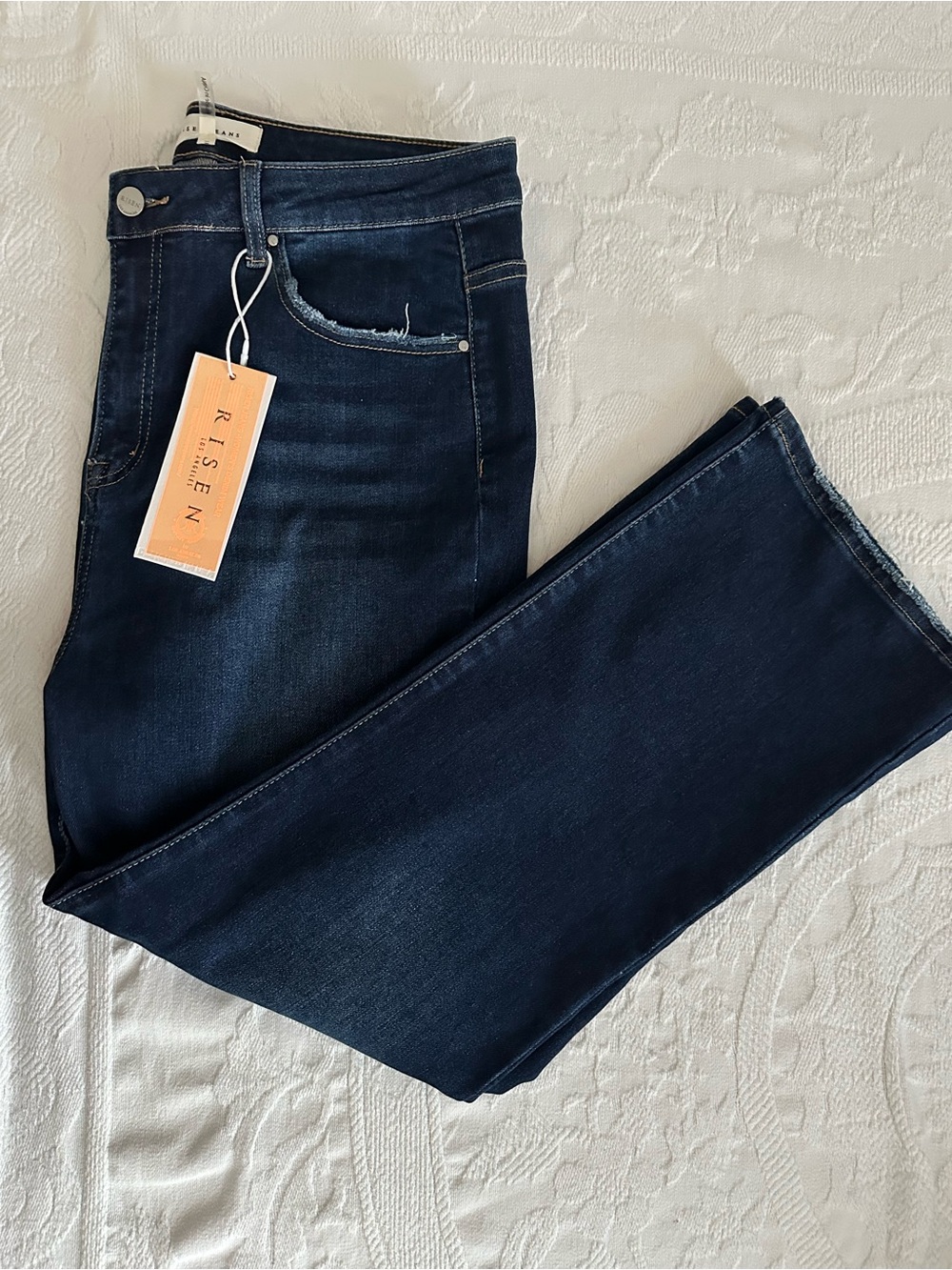 Risen Plus Women's Dark Wash Stretch Jeans - Dark Blue